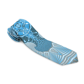 Галстук 3D с принтом Коллекция Фрактальная мозаика. Голубой. 292-6-n. в Новосибирске, 100% полиэстер | Длина 148 см; Плотность 150-180 г/м2 | blue | fractal | light | pattern | symmetrical | на витрину | светлый | симметричный | узор | фрактал