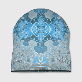 Шапка 3D с принтом Коллекция Фрактальная мозаика Голубой 292-6-n в Санкт-Петербурге, 100% полиэстер | универсальный размер, печать по всей поверхности изделия | blue | fractal | light | pattern | symmetrical | на витрину | светлый | симметричный | узор | фрактал