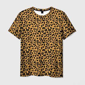 Мужская футболка 3D с принтом Леопард (Leopard) в Петрозаводске, 100% полиэфир | прямой крой, круглый вырез горловины, длина до линии бедер | jaguar | leopard | ocelot | predator | гепард | дикая кошка | животное | зверь | кот | леопард | леопардовые пятна | оцелот | хищная кошка | хищник | ягуар