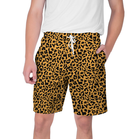 Мужские шорты 3D с принтом Леопард (Leopard) в Белгороде,  полиэстер 100% | прямой крой, два кармана без застежек по бокам. Мягкая трикотажная резинка на поясе, внутри которой широкие завязки. Длина чуть выше колен | Тематика изображения на принте: jaguar | leopard | ocelot | predator | гепард | дикая кошка | животное | зверь | кот | леопард | леопардовые пятна | оцелот | хищная кошка | хищник | ягуар