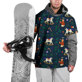 Накидка на куртку 3D с принтом Рождественский узор Щелкунчик в Екатеринбурге, 100% полиэстер |  | ламповый свитер | новогодний узор | новый год | паттерн | рождественский свитер | рождество | щелкунчик