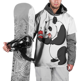 Накидка на куртку 3D с принтом Взрывная панда , 100% полиэстер |  | bomb | dinamit | panda | бомба | динамит | животное | панда