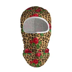Балаклава 3D с принтом Шкура Леопарда в Цветах в Санкт-Петербурге, 100% полиэстер, ткань с особыми свойствами — Activecool | плотность 150–180 г/м2; хорошо тянется, но при этом сохраняет форму. Закрывает шею, вокруг отверстия для глаз кайма. Единый размер | Тематика изображения на принте: jaguar | leopard | ocelot | predator | гепард | дикая кошка | животное | зверь | кот | красота | леопард | леопардовые пятна | оцелот | розы | хищная кошка | хищник | цветник | цветы | ягуар