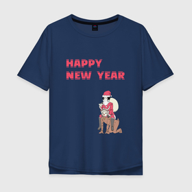 Мужская футболка хлопок Oversize с принтом Ацуши и Акутагава | Happy New Year , 100% хлопок | свободный крой, круглый ворот, “спинка” длиннее передней части | bungou stray dogs | happy new year | акутагава | ацуши | ацуши и акутагава | великий из бродячих псов | новый год
