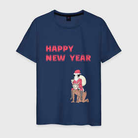 Мужская футболка хлопок с принтом Ацуши и Акутагава | Happy New Year в Курске, 100% хлопок | прямой крой, круглый вырез горловины, длина до линии бедер, слегка спущенное плечо. | bungou stray dogs | happy new year | акутагава | ацуши | ацуши и акутагава | великий из бродячих псов | новый год