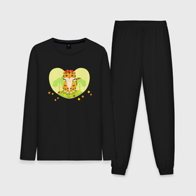 Мужская пижама хлопок (с лонгсливом) с принтом Тигренок сердечко ,  |  | 2022 | год тигра | новый год | новый год 2022 | символ года | тигр | тигренок | тигрица | тигры