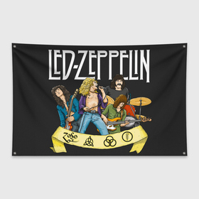 Флаг-баннер с принтом LZ Together в Петрозаводске, 100% полиэстер | размер 67 х 109 см, плотность ткани — 95 г/м2; по краям флага есть четыре люверса для крепления | alternative | led zeppelin | metall | music | rock | альтернатива | лед зеппелин | лэд зепелин | металл | музыка | рок