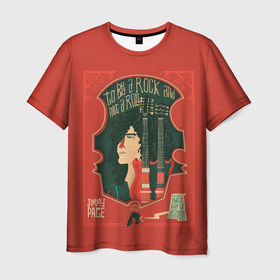 Мужская футболка 3D с принтом Джимми Пэйдж Арт в Белгороде, 100% полиэфир | прямой крой, круглый вырез горловины, длина до линии бедер | alternative | led zeppelin | metall | music | rock | альтернатива | лед зеппелин | лэд зепелин | металл | музыка | рок