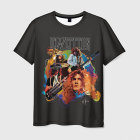 Мужская футболка 3D с принтом Led Zeppelin Арт в Белгороде, 100% полиэфир | прямой крой, круглый вырез горловины, длина до линии бедер | alternative | led zeppelin | metall | music | rock | альтернатива | лед зеппелин | лэд зепелин | металл | музыка | рок