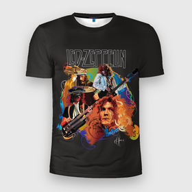 Мужская футболка 3D Slim с принтом Led Zeppelin Арт в Белгороде, 100% полиэстер с улучшенными характеристиками | приталенный силуэт, круглая горловина, широкие плечи, сужается к линии бедра | alternative | led zeppelin | metall | music | rock | альтернатива | лед зеппелин | лэд зепелин | металл | музыка | рок