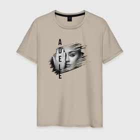 Мужская футболка хлопок с принтом Adele лицо в Белгороде, 100% хлопок | прямой крой, круглый вырез горловины, длина до линии бедер, слегка спущенное плечо. | глаз | имя | лицо | потёртость | рука