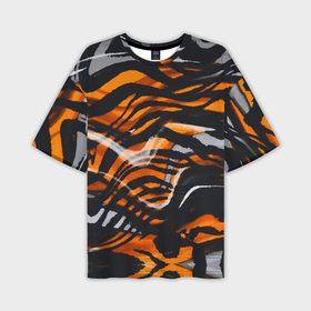 Мужская футболка OVERSIZE 3D с принтом Окрас тигра в Петрозаводске,  |  | животное | кошка | полосы | праздник | символ | тигр