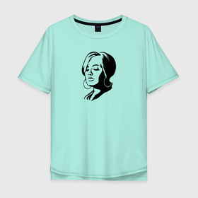 Мужская футболка хлопок Oversize с принтом Аrt Adele в Курске, 100% хлопок | свободный крой, круглый ворот, “спинка” длиннее передней части | девушка | лицо | певица | портрет | рисунок