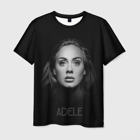 Мужская футболка 3D с принтом Портрет Адель в Петрозаводске, 100% полиэфир | прямой крой, круглый вырез горловины, длина до линии бедер | взгляд | глаза | девушка | имя | лицо