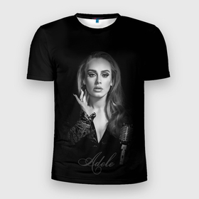 Мужская футболка 3D спортивная с принтом Adele Icon в Екатеринбурге, 100% полиэстер с улучшенными характеристиками | приталенный силуэт, круглая горловина, широкие плечи, сужается к линии бедра | девушка | имя | микрофон | певица | фото