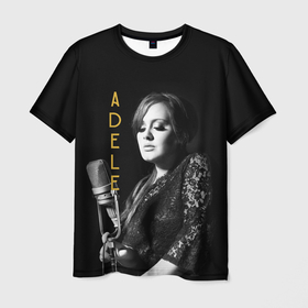 Мужская футболка 3D с принтом Певица Adele в Тюмени, 100% полиэфир | прямой крой, круглый вырез горловины, длина до линии бедер | девушка | имя | микрофон | надпись | певица