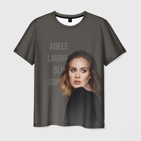 Мужская футболка 3D с принтом Взгляд Адель в Санкт-Петербурге, 100% полиэфир | прямой крой, круглый вырез горловины, длина до линии бедер | взгляд | девушка | имя | надпись | певица