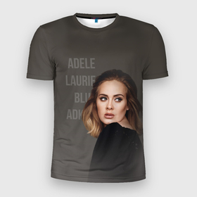 Мужская футболка 3D спортивная с принтом Взгляд Адель в Санкт-Петербурге, 100% полиэстер с улучшенными характеристиками | приталенный силуэт, круглая горловина, широкие плечи, сужается к линии бедра | взгляд | девушка | имя | надпись | певица