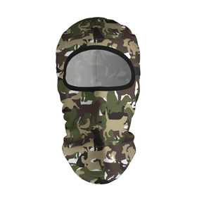 Балаклава 3D с принтом Камуфляж из Собак (Camouflage) в Новосибирске, 100% полиэстер, ткань с особыми свойствами — Activecool | плотность 150–180 г/м2; хорошо тянется, но при этом сохраняет форму. Закрывает шею, вокруг отверстия для глаз кайма. Единый размер | Тематика изображения на принте: animal | camouflage | dog | military camouflage | барбос | бобик | военный камуфляж | год собаки | друг человека | животное | зверь | ищейка | камуфляж | кинолог | кость | лайка | милитари | охотничий камуфляж | пёс