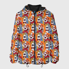 Мужская куртка 3D с принтом Собаки в Очках в Екатеринбурге, ткань верха — 100% полиэстер, подклад — флис | прямой крой, подол и капюшон оформлены резинкой с фиксаторами, два кармана без застежек по бокам, один большой потайной карман на груди. Карман на груди застегивается на липучку | animal | dog | барбос | бобик | год собаки | друг человека | животное | зверь | ищейка | кинолог | кость | лайка | пёс | собака | собаковод | собачьи следы от лап | хищник | четвероногий | шарик | щенок