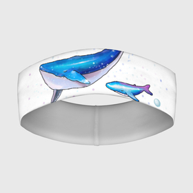 Повязка на голову 3D с принтом Семья китов ,  |  | китенок | киты | малыш | мама | море | папа | под водой | семья | трое
