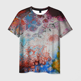 Мужская футболка 3D с принтом ЦветоТрэш в Курске, 100% полиэфир | прямой крой, круглый вырез горловины, длина до линии бедер | абстракция | молодежный | пестрый | цветной | яркий