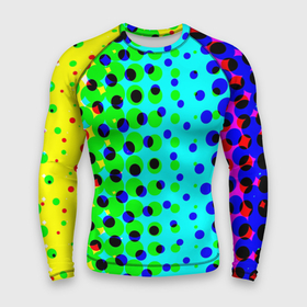 Мужской рашгард 3D с принтом Цветная кислота ,  |  | Тематика изображения на принте: абстракция | круги | радуга | цветной | яркий