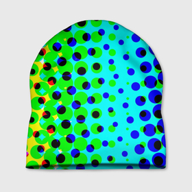 Шапка 3D с принтом Цветная кислота , 100% полиэстер | универсальный размер, печать по всей поверхности изделия | абстракция | круги | радуга | цветной | яркий