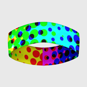Повязка на голову 3D с принтом Цветная кислота в Кировске,  |  | абстракция | круги | радуга | цветной | яркий