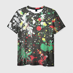 Мужская футболка 3D с принтом Кляксомания в Белгороде, 100% полиэфир | прямой крой, круглый вырез горловины, длина до линии бедер | абстракция | кляксы | мазки | пестрый | пятна | цветной