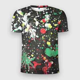 Мужская футболка 3D спортивная с принтом Кляксомания в Белгороде, 100% полиэстер с улучшенными характеристиками | приталенный силуэт, круглая горловина, широкие плечи, сужается к линии бедра | абстракция | кляксы | мазки | пестрый | пятна | цветной