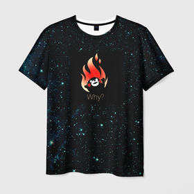 Мужская футболка 3D с принтом Why в Екатеринбурге, 100% полиэфир | прямой крой, круглый вырез горловины, длина до линии бедер | космос | мем | минимализм | прикол | прикольные надписи | эстетика | юмор