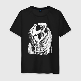 Мужская футболка хлопок с принтом Белый Дракон в городе в Белгороде, 100% хлопок | прямой крой, круглый вырез горловины, длина до линии бедер, слегка спущенное плечо. | гарри поттер | дракон | монстр | рок | фэнтези