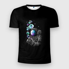 Мужская футболка 3D Slim с принтом Так создаются планеты в Тюмени, 100% полиэстер с улучшенными характеристиками | приталенный силуэт, круглая горловина, широкие плечи, сужается к линии бедра | астронавт | астрономия | вселенная | космонавт | космос | мыльные пузыри | наука | планеты | полет в космос