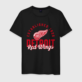 Мужская футболка хлопок с принтом Detroit Red Wings | Детройт Ред Вингз в Петрозаводске, 100% хлопок | прямой крой, круглый вырез горловины, длина до линии бедер, слегка спущенное плечо. | detroit | hockey | ice | nhl | red | sport | team | wings | winter | вингз | детройт | красные | крылья | лед | нхл | ред | спорт | хоккеей | шайбу