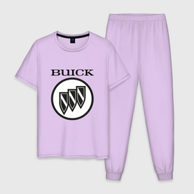 Мужская пижама хлопок с принтом Buick | Black and White Logo , 100% хлопок | брюки и футболка прямого кроя, без карманов, на брюках мягкая резинка на поясе и по низу штанин
 | Тематика изображения на принте: auto | avista | buick | cascada | enclave | encore | logo | regal | verano | wildcat | авто | автомобиль | ам | бьюик | бюик | лого | логотип | машина | машины | эмблема