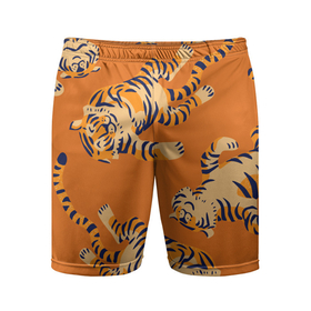 Мужские шорты спортивные с принтом Тигр паттерн в Курске,  |  | 2022 | год тигра | китайский календарь | надписи | новый год | тигр