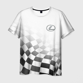 Мужская футболка 3D с принтом Lexus, Лексус спорт финишный флаг , 100% полиэфир | прямой крой, круглый вырез горловины, длина до линии бедер | auto | lexus | logo | symbol | авто | автомобиль | гонки | лексус | лого | логотип | логотипы | марка | машина | символ | символы