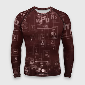 Мужской рашгард 3D с принтом Fe  Таблица Менделеева ,  |  | fe | для студентов | для физиков | для химиков | железо | наука | таблица менделеева | ученым | физика | химия | элемент