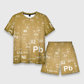 Мужской костюм с шортами 3D с принтом Pb  таблица Менделеева в Белгороде,  |  | pb | для физиков | для химиков | менделеев | наука | песочные | свинец | студентам | таблица менделеева | физика | химия