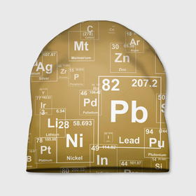 Шапка 3D с принтом Pb - таблица Менделеева , 100% полиэстер | универсальный размер, печать по всей поверхности изделия | pb | для физиков | для химиков | менделеев | наука | песочные | свинец | студентам | таблица менделеева | физика | химия