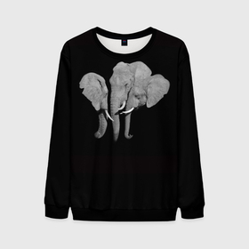 Мужской свитшот 3D с принтом Сплоченность в Екатеринбурге, 100% полиэстер с мягким внутренним слоем | круглый вырез горловины, мягкая резинка на манжетах и поясе, свободная посадка по фигуре | любовь | преданность | семья | слоненок | слониха | слоны