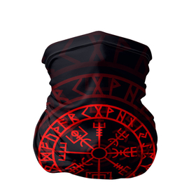 Бандана-труба 3D с принтом Красный Вегвизир в Петрозаводске, 100% полиэстер, ткань с особыми свойствами — Activecool | плотность 150‒180 г/м2; хорошо тянется, но сохраняет форму | викинги | красный вегвизир | минимализм | руны | руны викингов | символ | символика