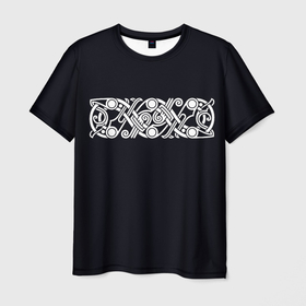 Мужская футболка 3D с принтом Вязь Викингов в Кировске, 100% полиэфир | прямой крой, круглый вырез горловины, длина до линии бедер | Тематика изображения на принте: викинги | вязь | минимализм | руны | символы