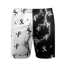 Мужские шорты спортивные с принтом ПОЙМЕТ ТОЛЬКО РУССКИЙ   Молния в Белгороде,  |  | древний | знак | иероглиф | мат | молния | паттерн | прикол | приколы | символ | символы | черно белый | юмор