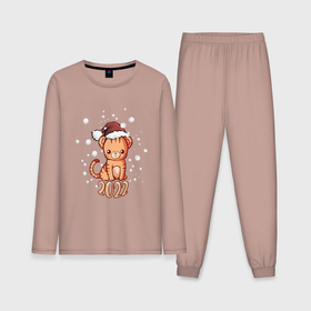 Мужская пижама хлопок (с лонгсливом) с принтом ТИГРЁНОК 22 в Тюмени,  |  | девушкам | детям | новый год | подарок | праздник | тигр | тигренок