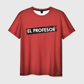 Мужская футболка 3D с принтом EL PROFESOR (БУМАЖНЫЙ ДОМ) , 100% полиэфир | прямой крой, круглый вырез горловины, длина до линии бедер | bella | bells | casa | ciao | de | el | jingle | la | moscow | netflix | papel | professor | resistencia | tokio | viva | бумажный | дом | профессор
