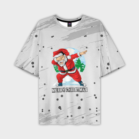 Мужская футболка OVERSIZE 3D с принтом Merry Christmas Santa Dabbing. в Новосибирске,  |  | 2022 | dabbing | happy new year | merry christmas | santa dabbing | год тигра | зима близко | нг | новогодний | новогодний тигр | новый год | новый год 2022 | рождество | символ 2022 года | снежинки