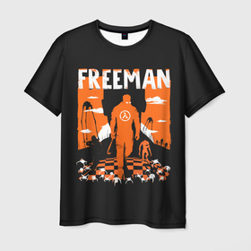Мужская футболка 3D с принтом Walkin Freeman в Белгороде, 100% полиэфир | прямой крой, круглый вырез горловины, длина до линии бедер | Тематика изображения на принте: game | games | half life | valve | валв | игра | игры | халф лайф