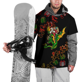 Накидка на куртку 3D с принтом Санта летит на драконе в Новосибирске, 100% полиэстер |  | 2022 | happy new year | merry christmas | год тигра | дракон | зима близко | нг | новогодний | новый год | новый год 2022 | подарок | праздник | рождество | символ 2022 года